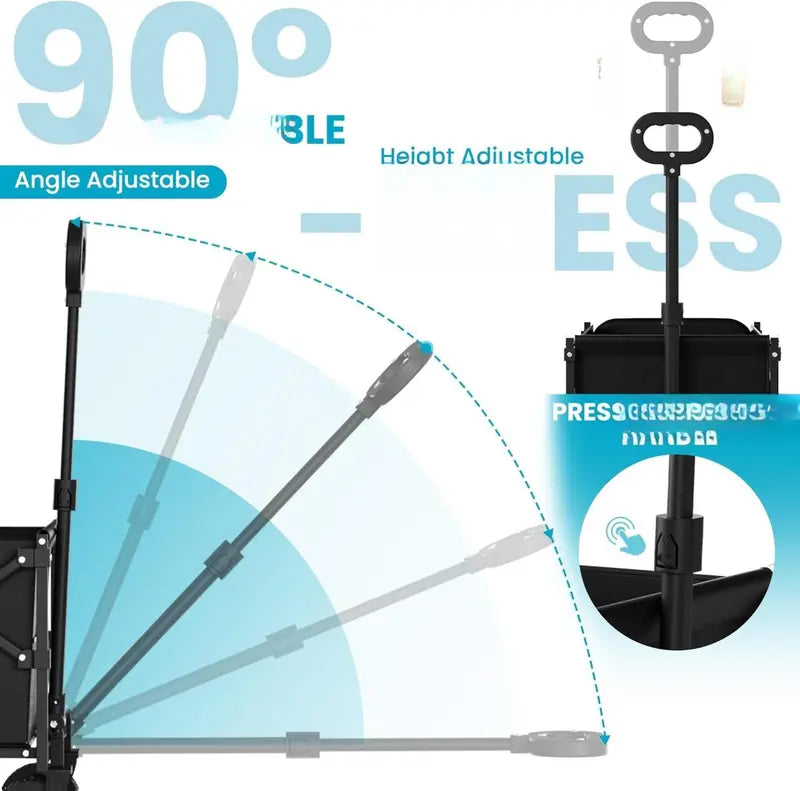 Heavy Duty Collapsible Wagon with Tailgate | 350lbs Capacity Utility Cart